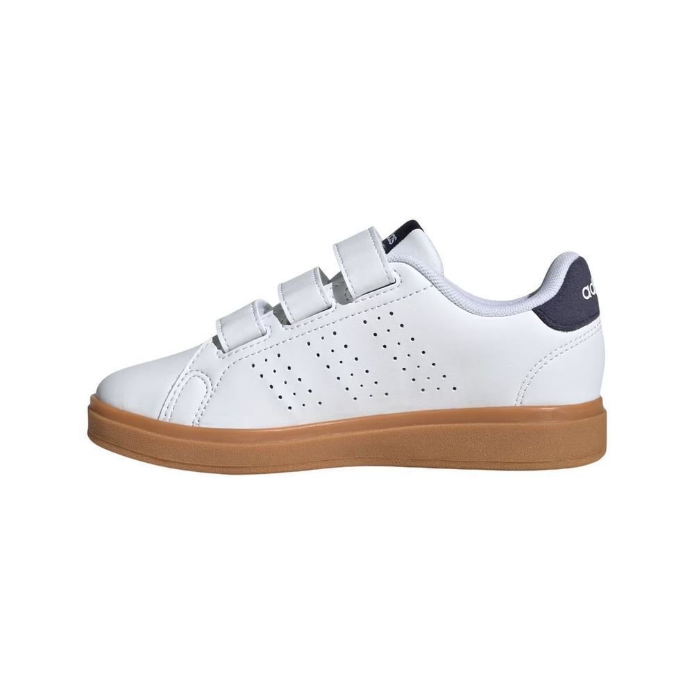 Tênis Juvenil Adidas Advantage Base JI4194 Branco/Marrom 2
