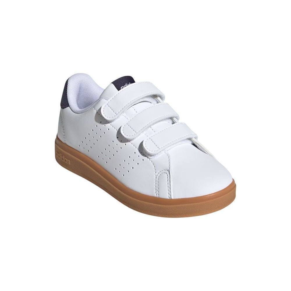 Tênis Juvenil Adidas Advantage Base JI4194 Branco/Marrom 3