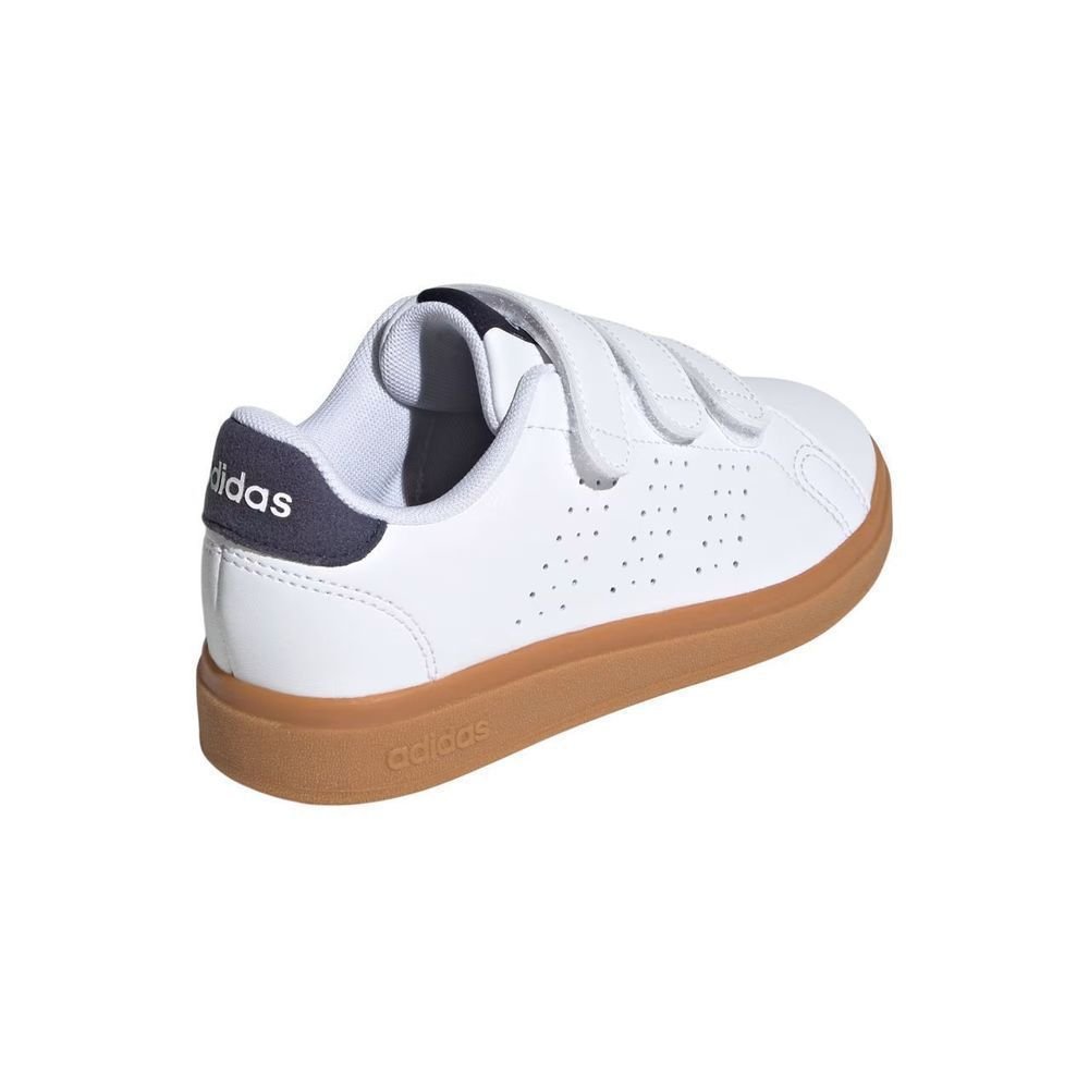 Tênis Juvenil Adidas Advantage Base JI4194 Branco/Marrom 4