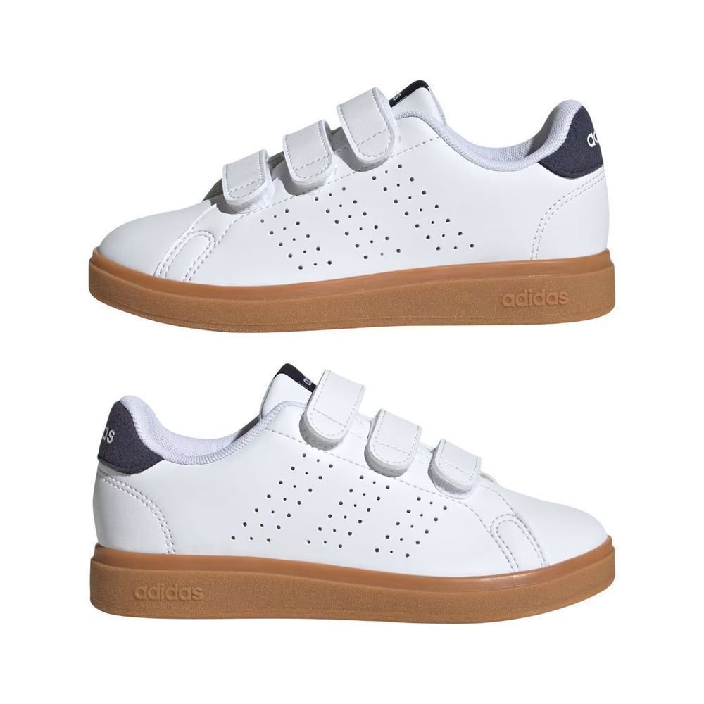 Tênis Juvenil Adidas Advantage Base JI4194 Branco/Marrom 7