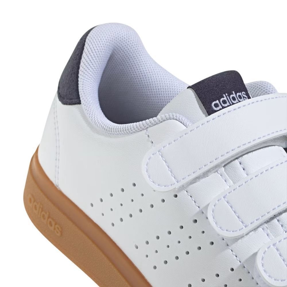 Tênis Juvenil Adidas Advantage Base JI4194 Branco/Marrom 9