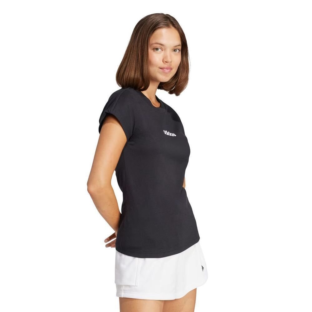 Camiseta Adidas M/C Logo Linear Feminina JC8238 Preto 3