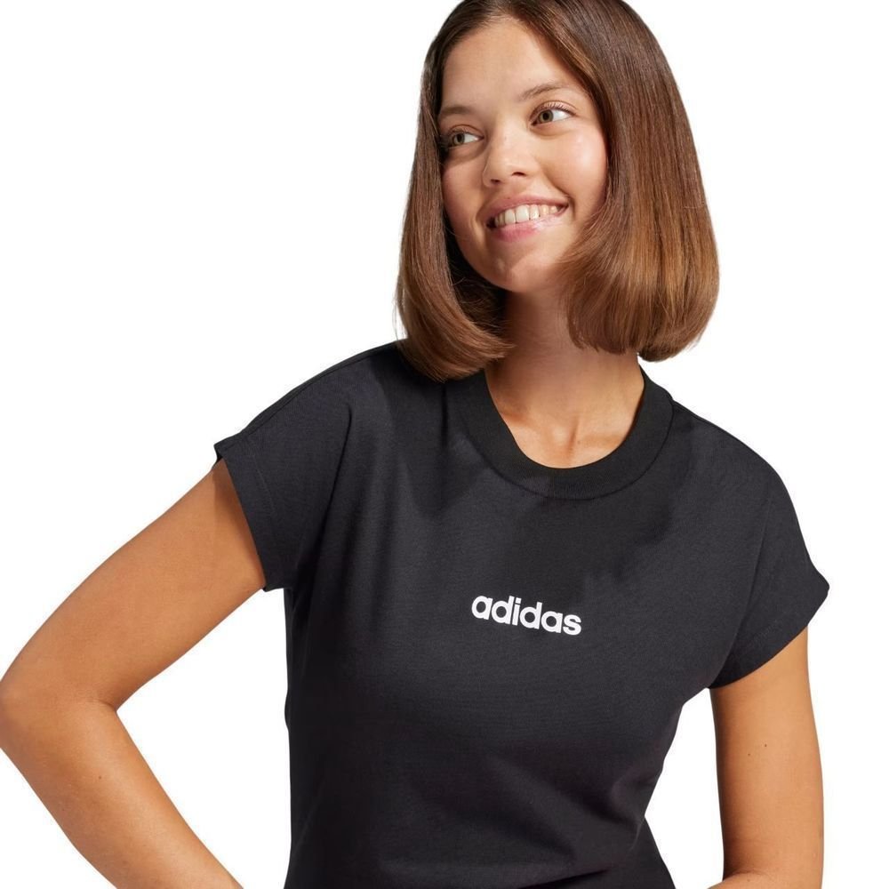Camiseta Adidas M/C Logo Linear Feminina JC8238 Preto 5