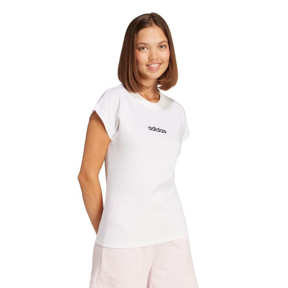 Camiseta Adidas M/C Logo Linear Feminina JC8239 Branco 2