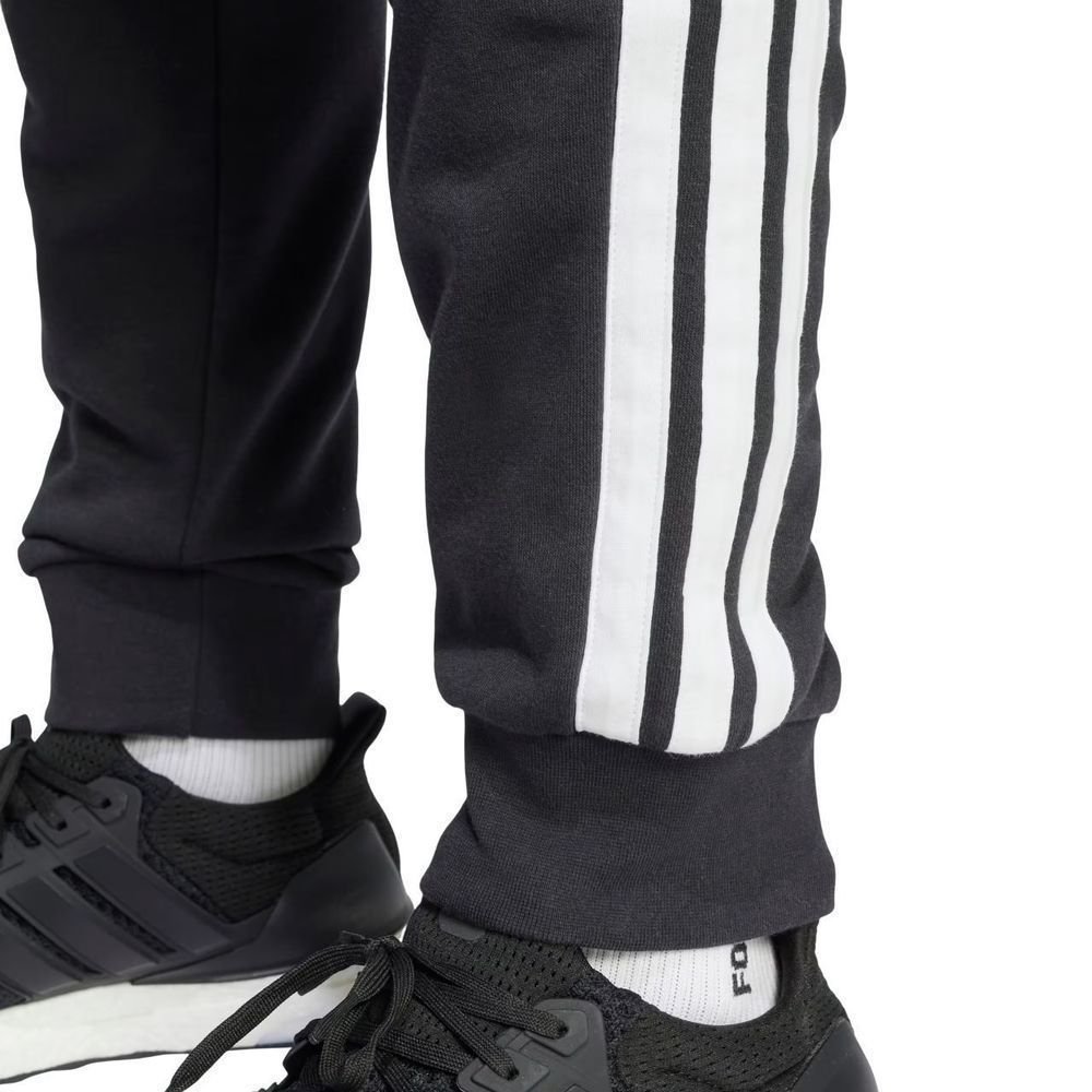 Calça Adidas French Terry 3 Stripes Masculina JD1881 Preto/Branco 4