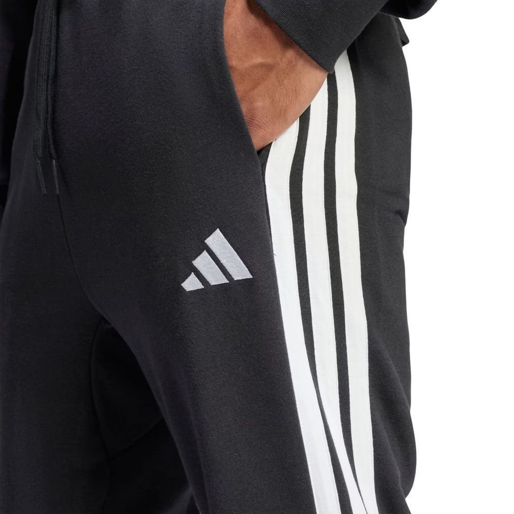Calça Adidas French Terry 3 Stripes Masculina JD1881 Preto/Branco 5