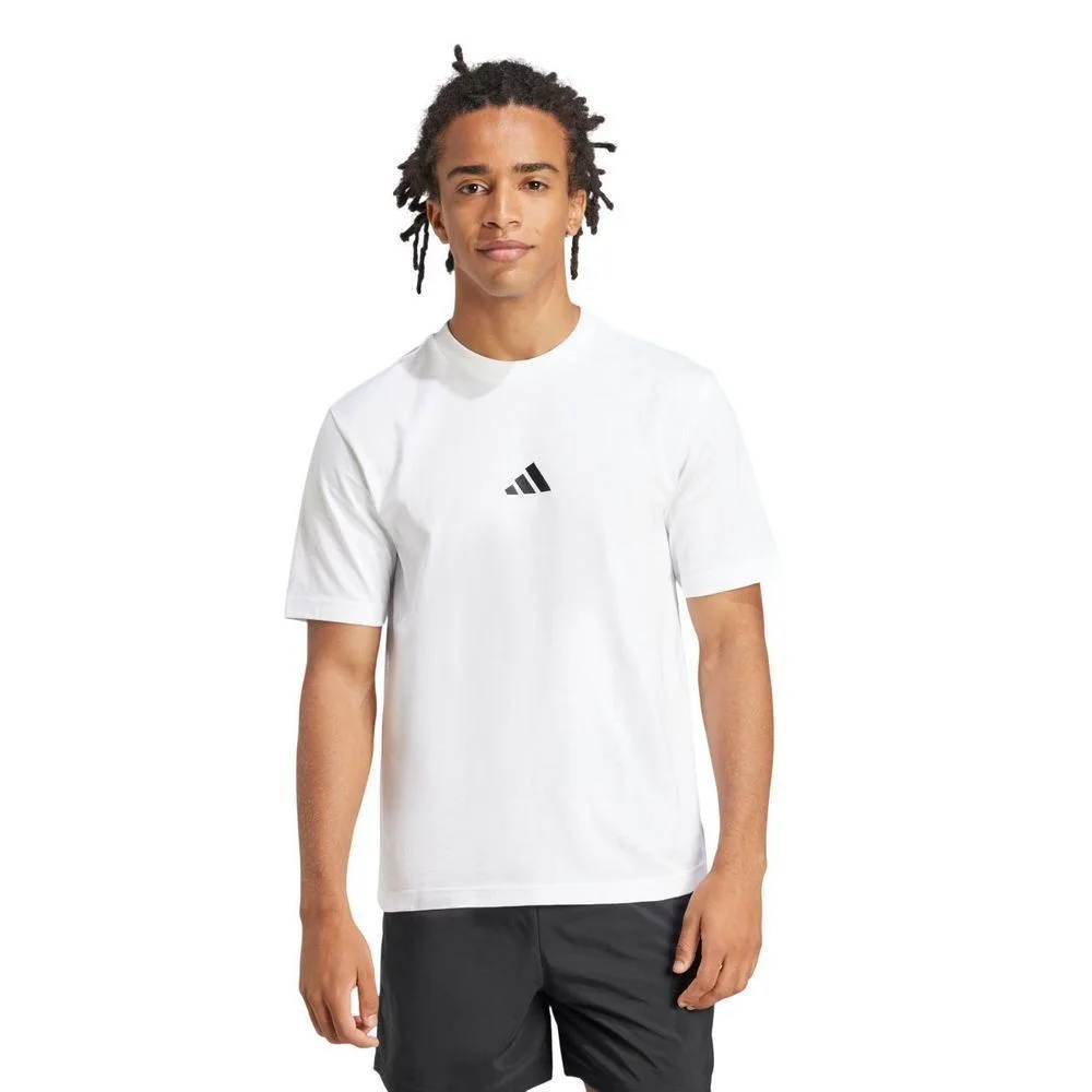 Camiseta Adidas M/C Small Logo Masculina JF1092 Branco/Preto 2