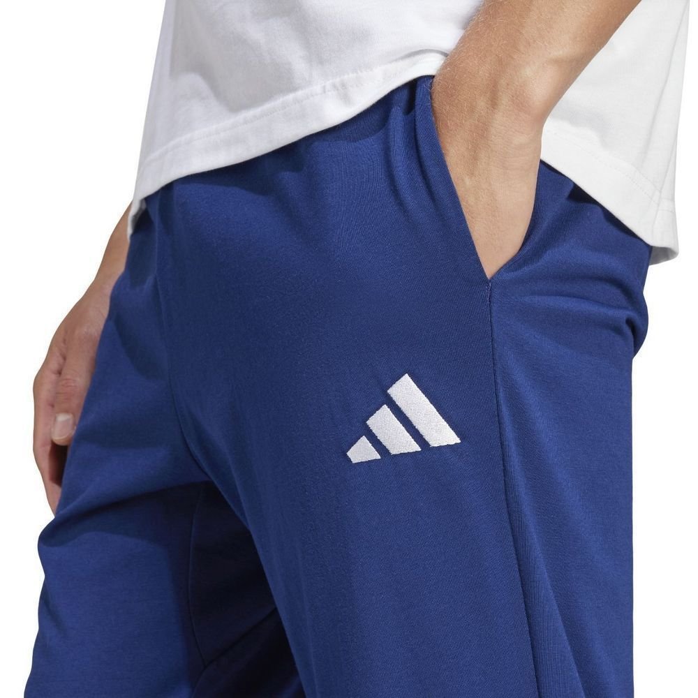Calça Adidas Small Logo Single Jersey Masculina JF1108 Azul Marinho/Branco 5