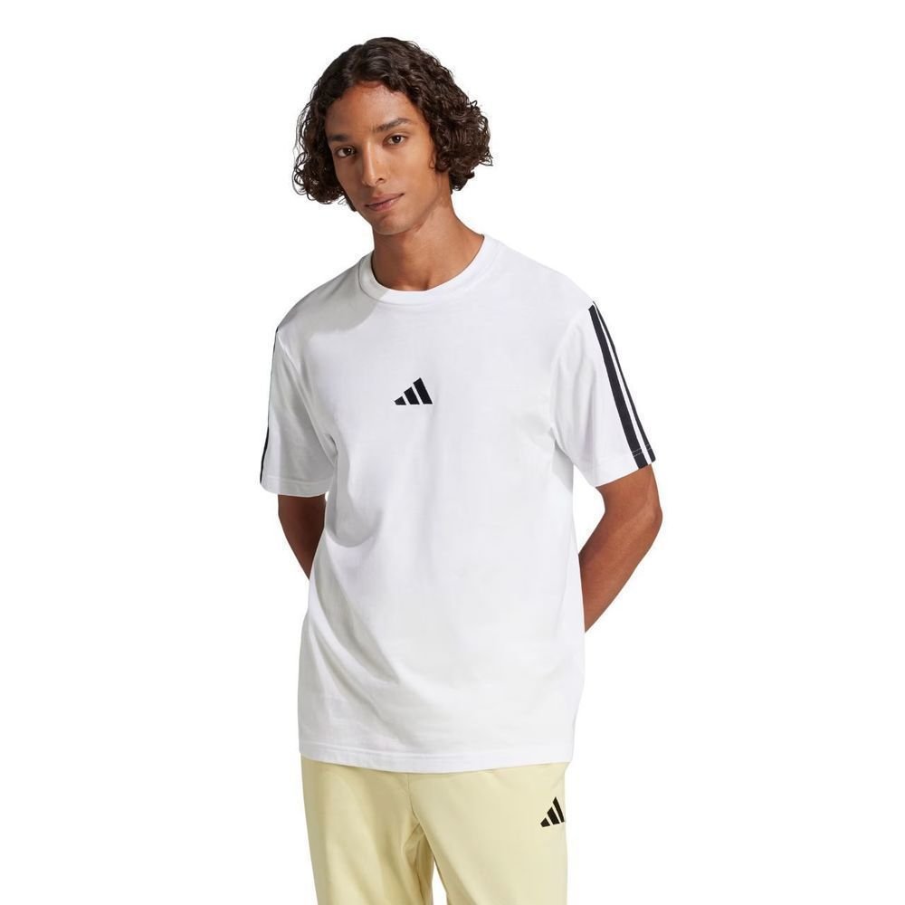 Camiseta Adidas M/C 3 Stripes Masculina JW1952 Branco/Preto 2