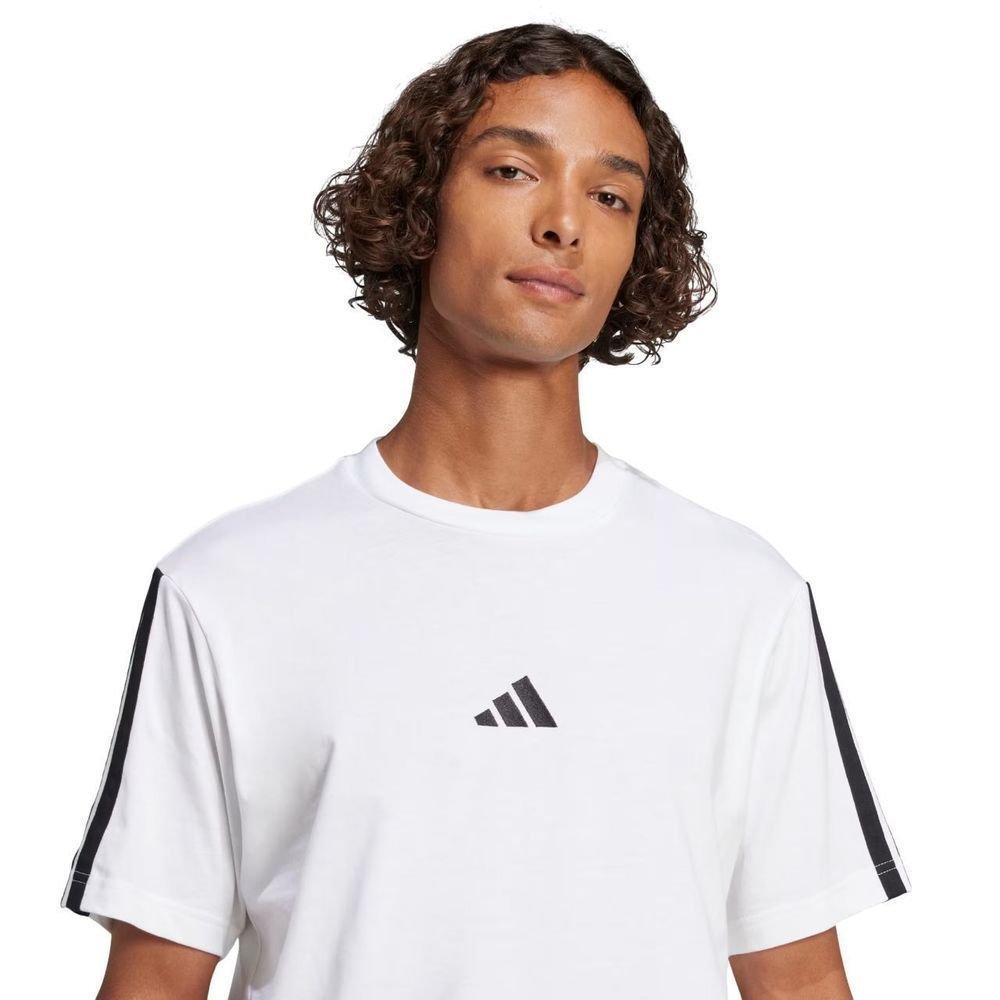 Camiseta Adidas M/C 3 Stripes Masculina JW1952 Branco/Preto 4