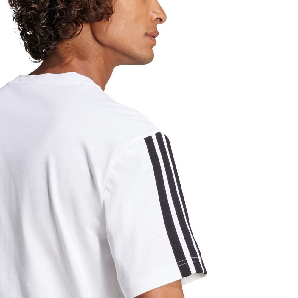 Camiseta Adidas M/C 3 Stripes Masculina JW1952 Branco/Preto 5