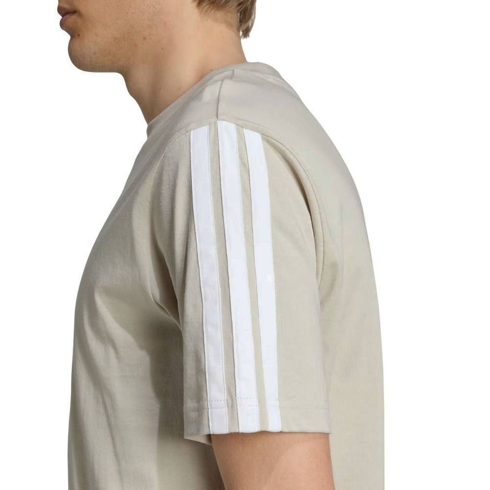 Camiseta Adidas M/C 3 Stripes Masculina JW1955 Bege 4