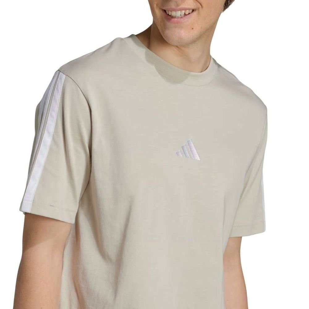 Camiseta Adidas M/C 3 Stripes Masculina JW1955 Bege 5