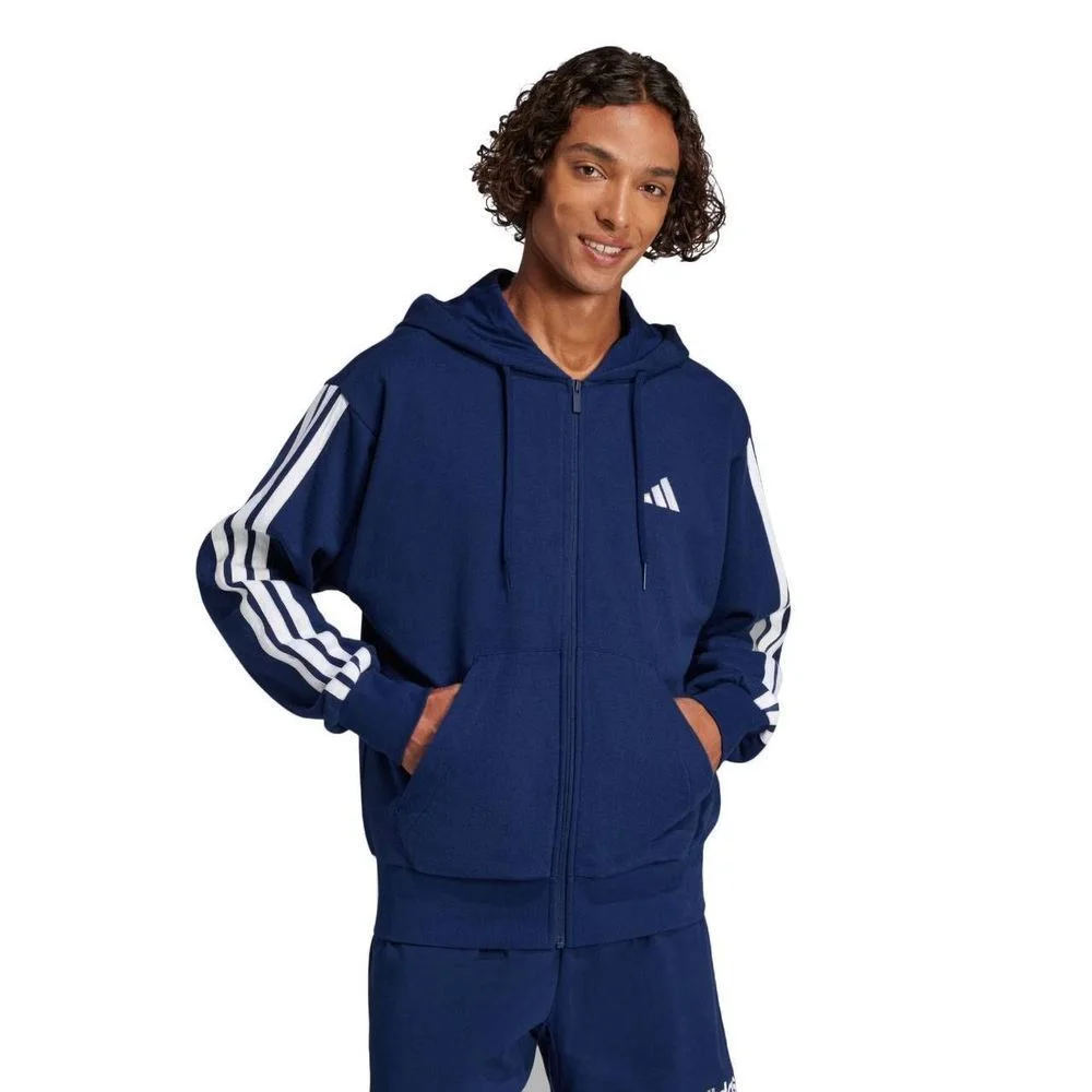 Jaqueta Adidas 3 Stripes Masculino JE6341 Azul Marinho/Branco