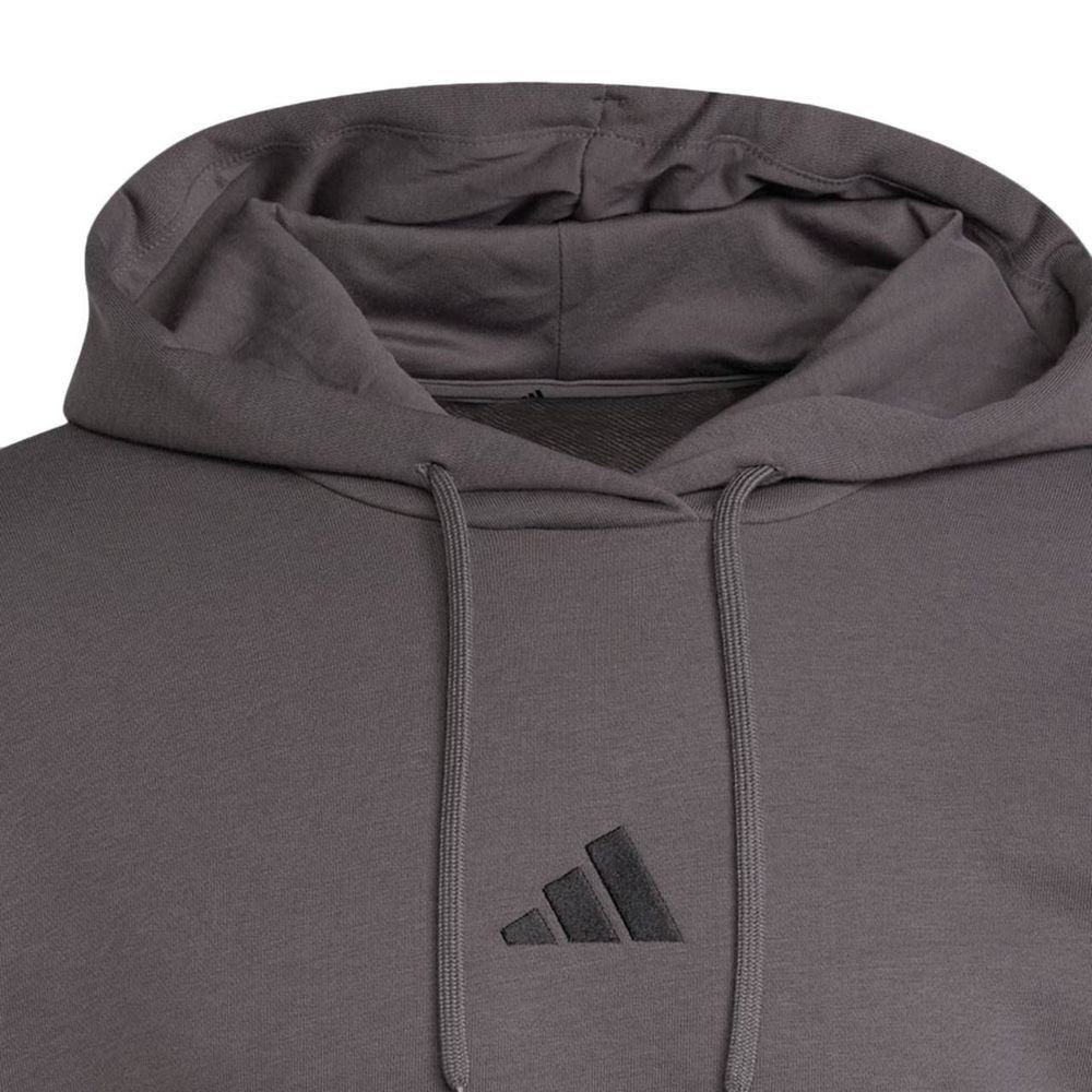 Moletom Adidas com Capuz 3 Stripes Masculino JE6365 Chumbo/Preto 7