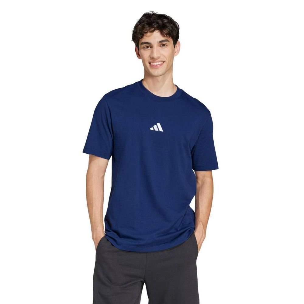 Camiseta Adidas M/C Small Logo Masculina JF1093 Azul/Branco 1