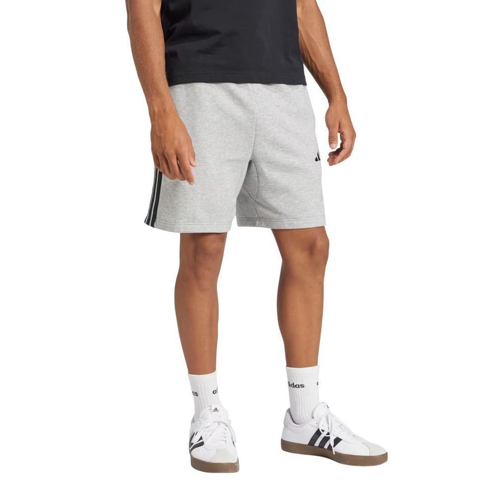 Shorts Adidas 3 Stripes French Terry Masculino JE6419 Cinza/Preto 2