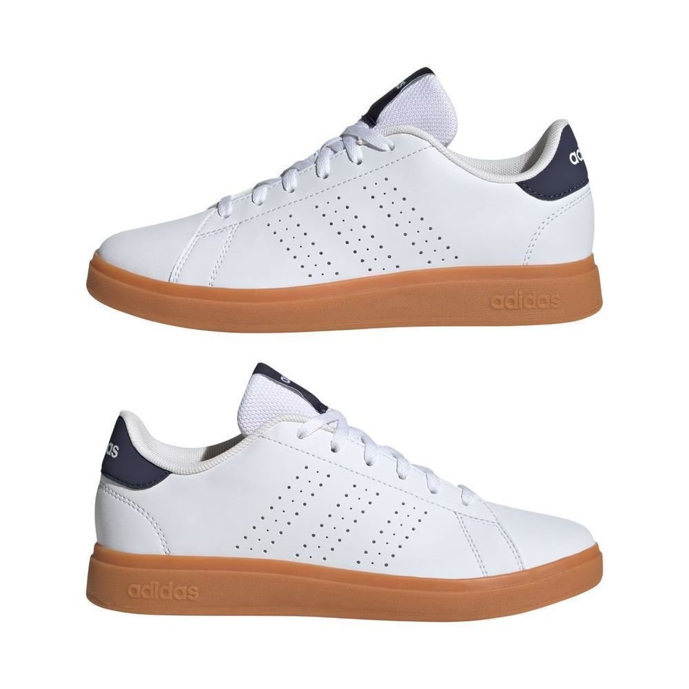 Tênis Juvenil Adidas Advantage Base 2.0 JI4190 Branco/Marrom 7