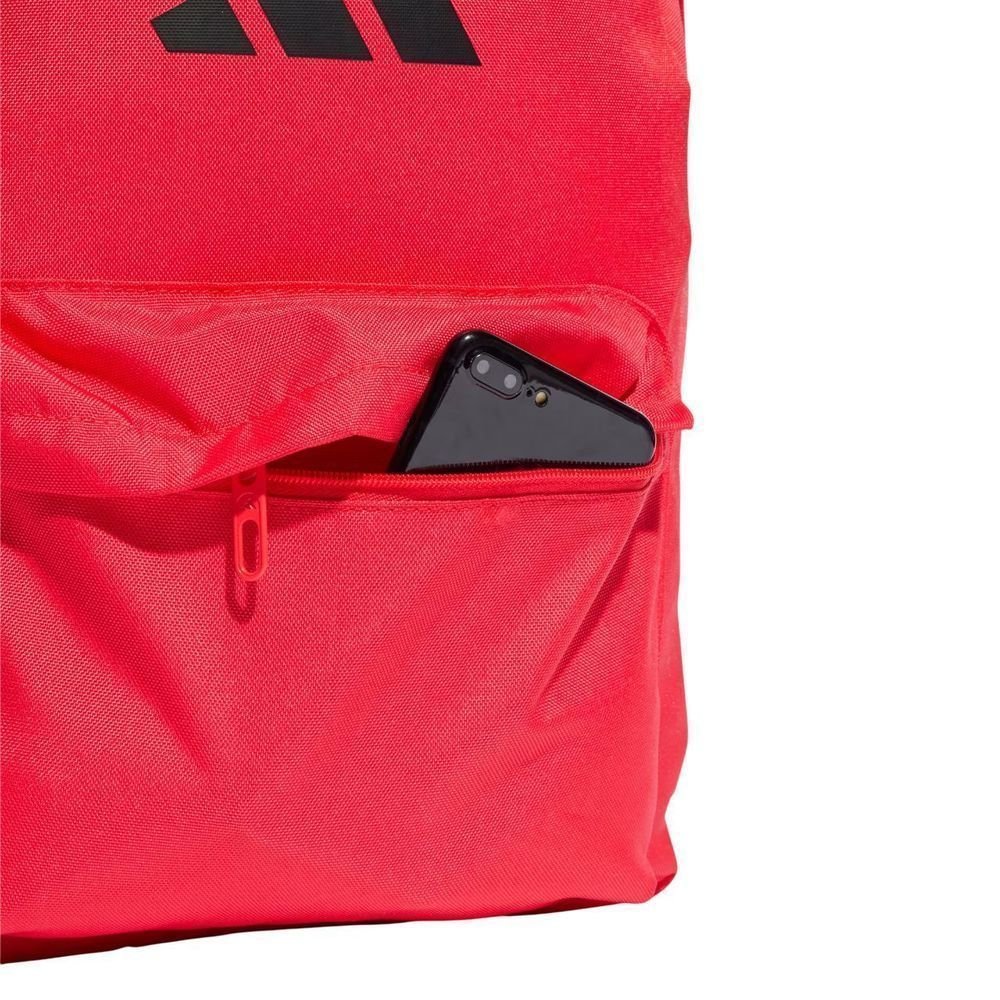 Mochila Adidas Classic 3 Bar Logo Unissex IS7052 Vermelho/Preto 5
