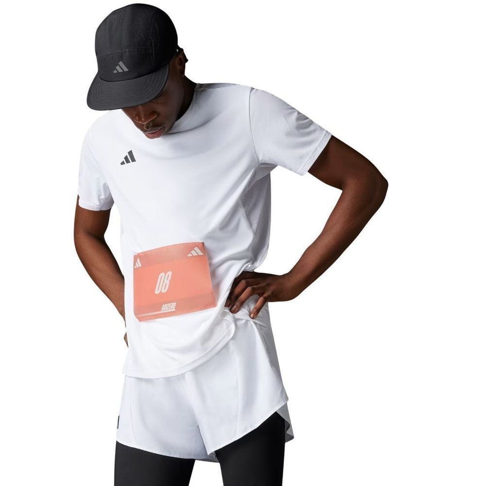 Camiseta Adidas M/C Adizero Essentials Masculina IN1157 Branco/Preto 2