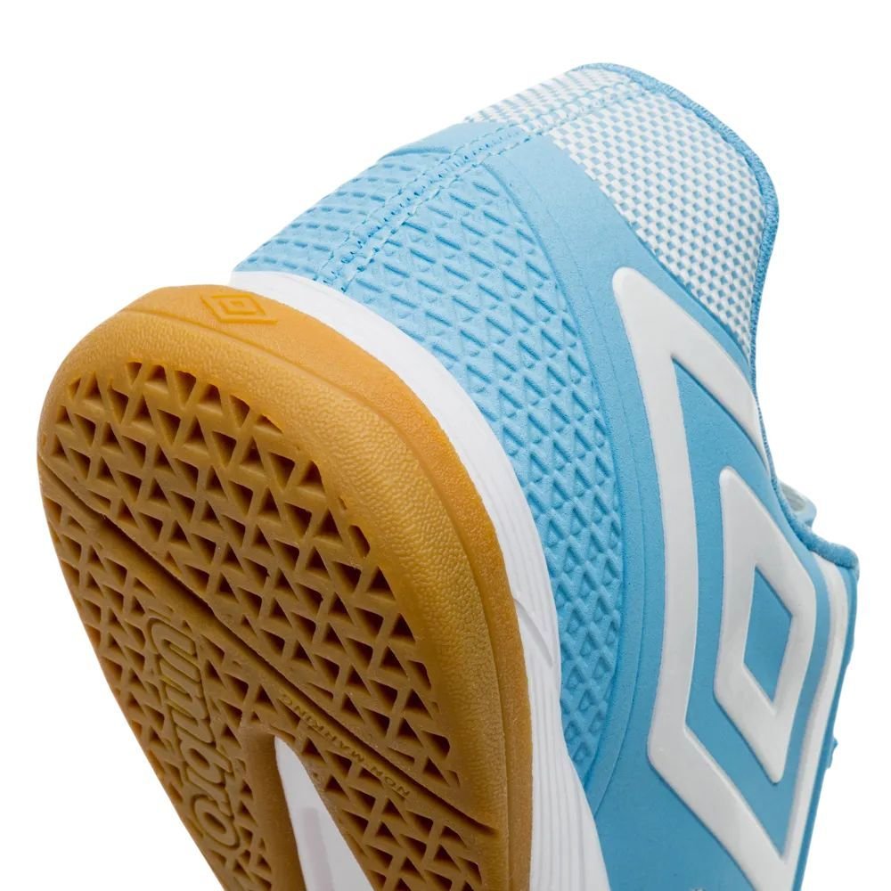 Chuteira Umbro Futsal Pro 5 Bump Club Masculina U01FB042-332 Azul Claro/Branco 7