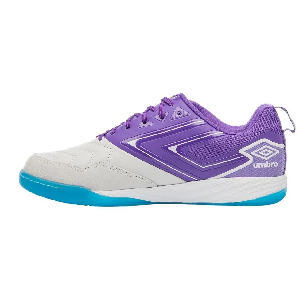 Chuteira Umbro Futsal Pro 5 Bump Masculina U01FB041-203 Branco/Roxo 2