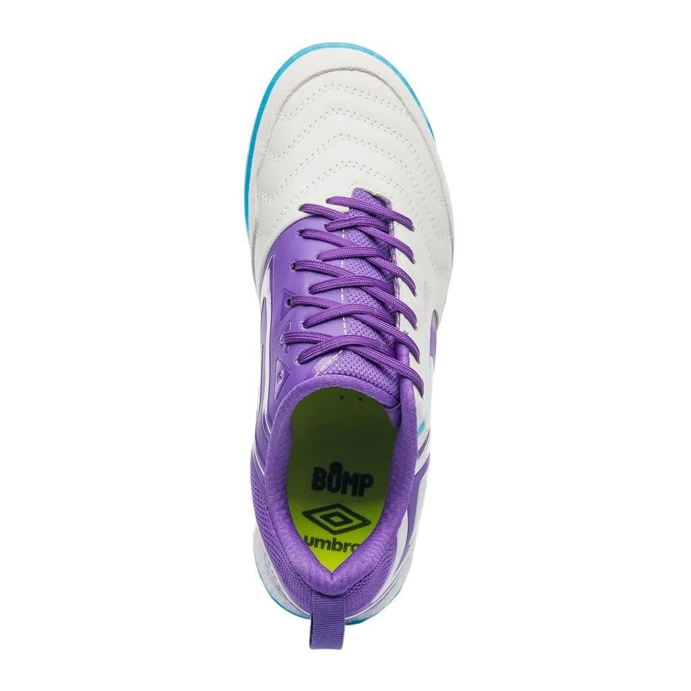 Chuteira Umbro Futsal Pro 5 Bump Masculina U01FB041-203 Branco/Roxo 4