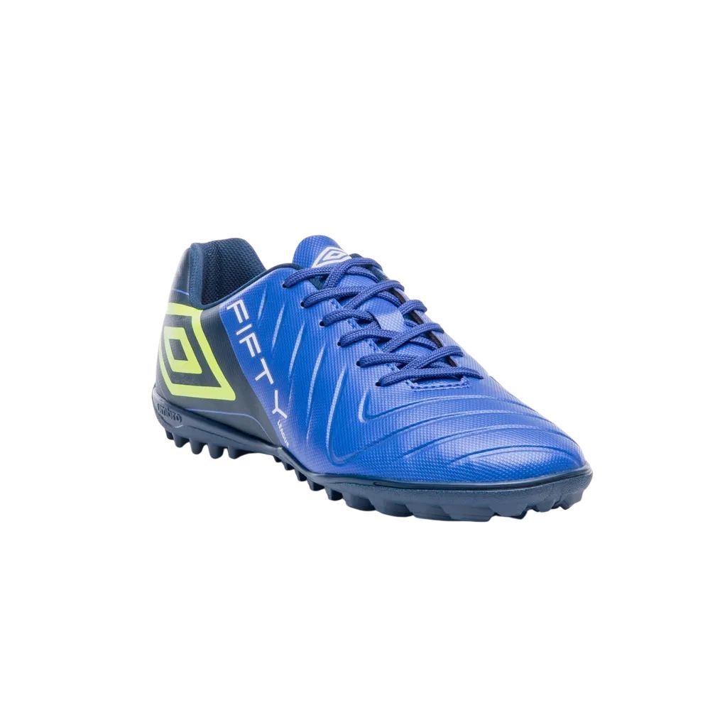 Chuteira Umbro Society Fifty VI League Masc U01FB00325-376 Azul/Amarelo 3