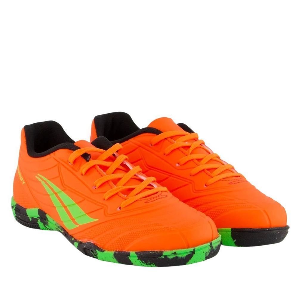 Chuteira Juvenil Penalty Society Matis Kids XXI 246241-3330 Laranja/Verde Claro 2