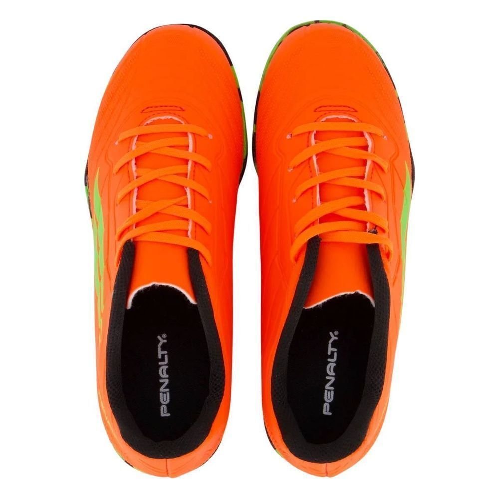 Chuteira Juvenil Penalty Society Matis Kids XXI 246241-3330 Laranja/Verde Claro 4
