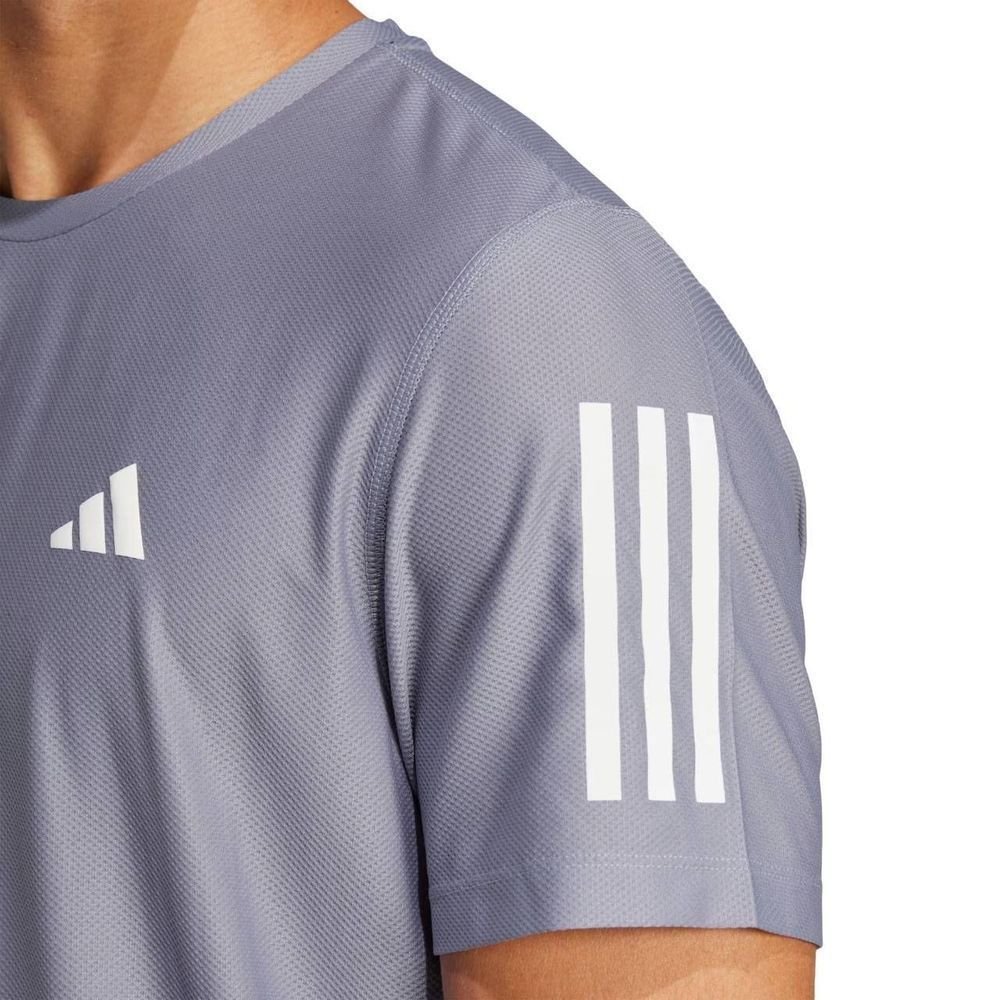 Camiseta Adidas M/C Own The Run Base Masculina JC9796 Cinza/Branco 4