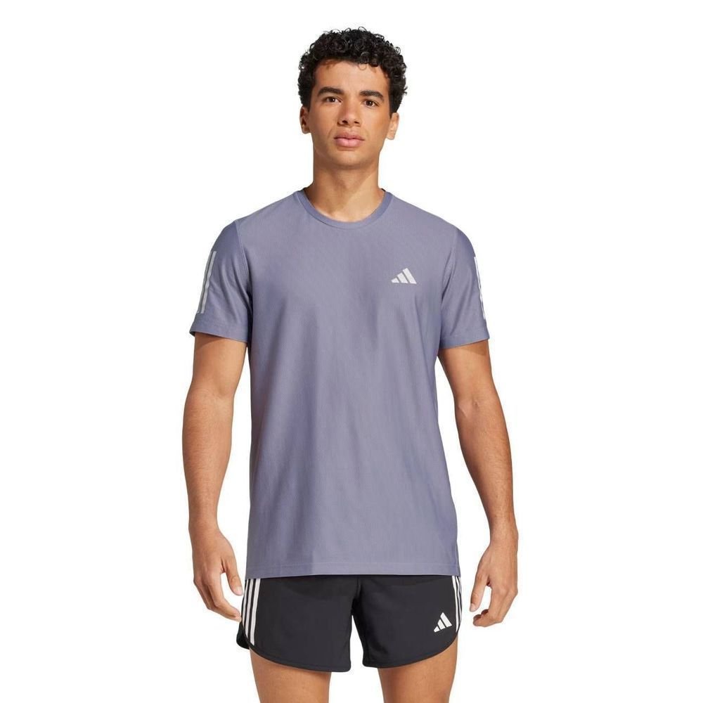 Camiseta Adidas M/C Own The Run Base Masculina JC9796 Cinza/Branco 1