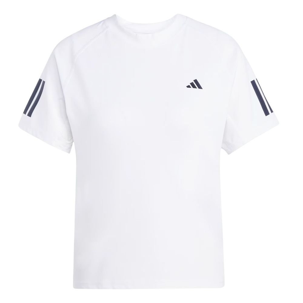 Camiseta Adidas M/C Club 3 Listras Feminina JN7094 Branco 4