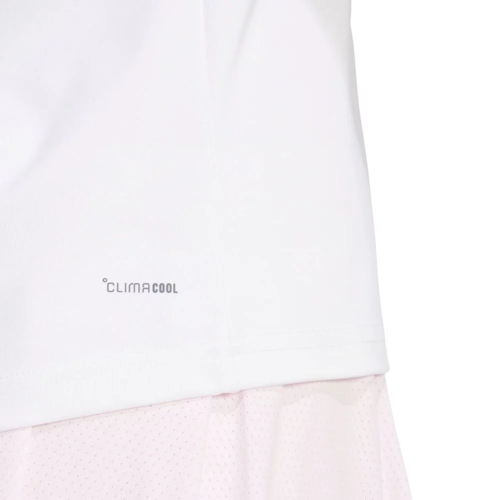 Camiseta Adidas M/C Club 3 Listras Feminina JN7094 Branco 7