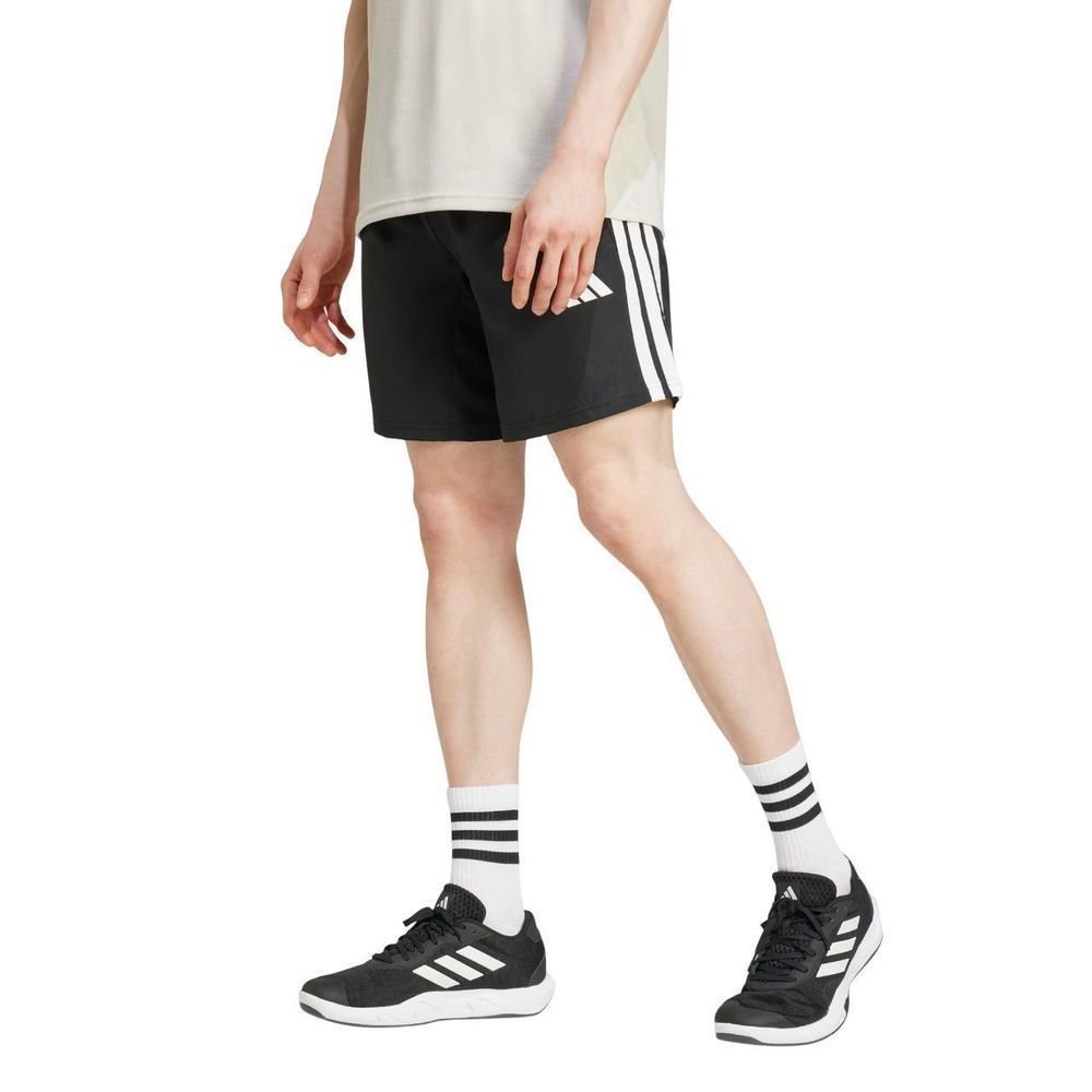 Shorts Adidas Essentials 3 Listras 7" Masculino JC7718 Preto/Branco 2