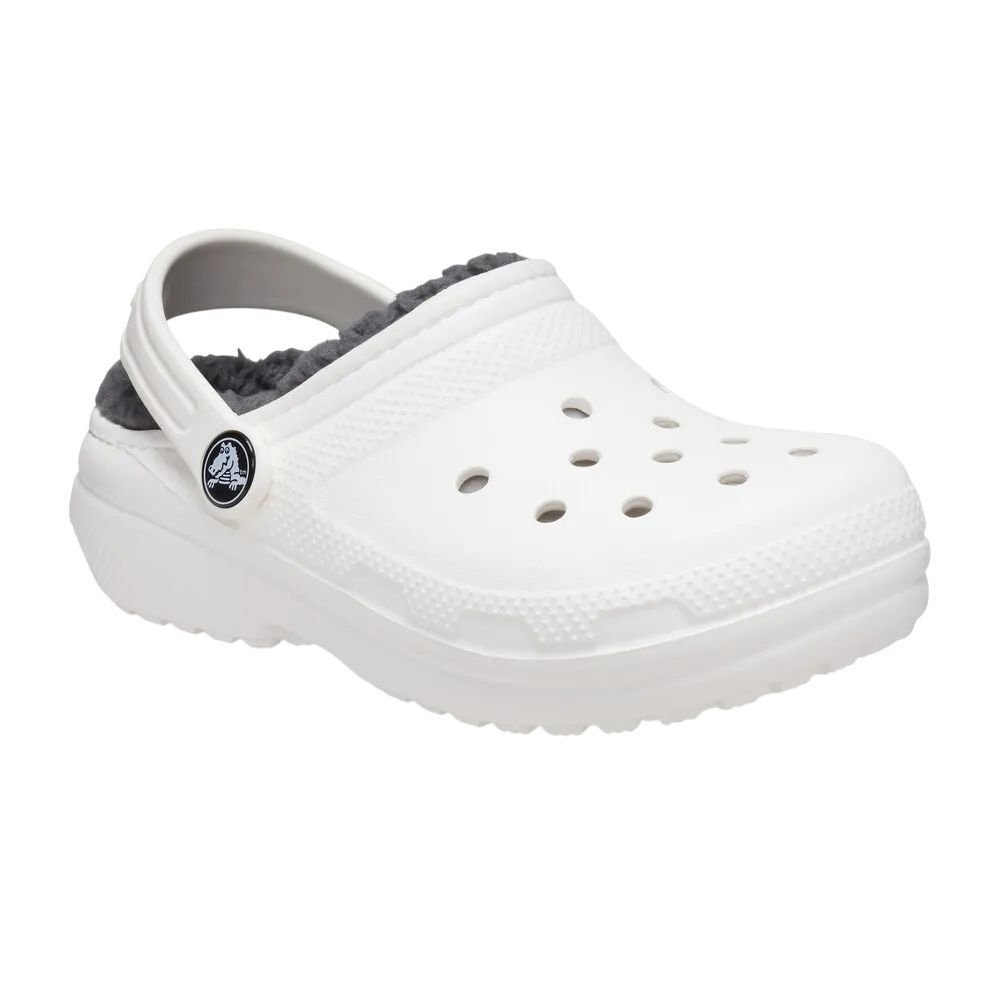 Sandália Infantil Crocs Classic Lined Clog T 207009-10M Branco/Cinza 3