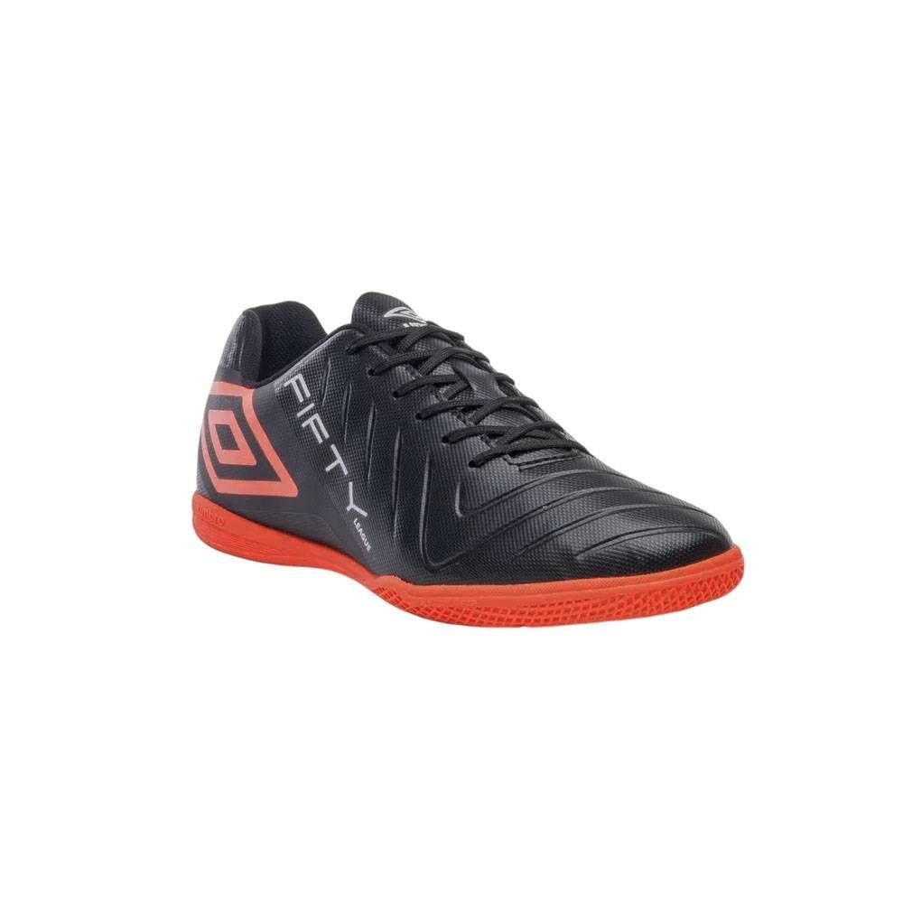 Chuteira Umbro Futsal Fifty VI League Masc U01FB00334-102 Preto/Vermelho 3