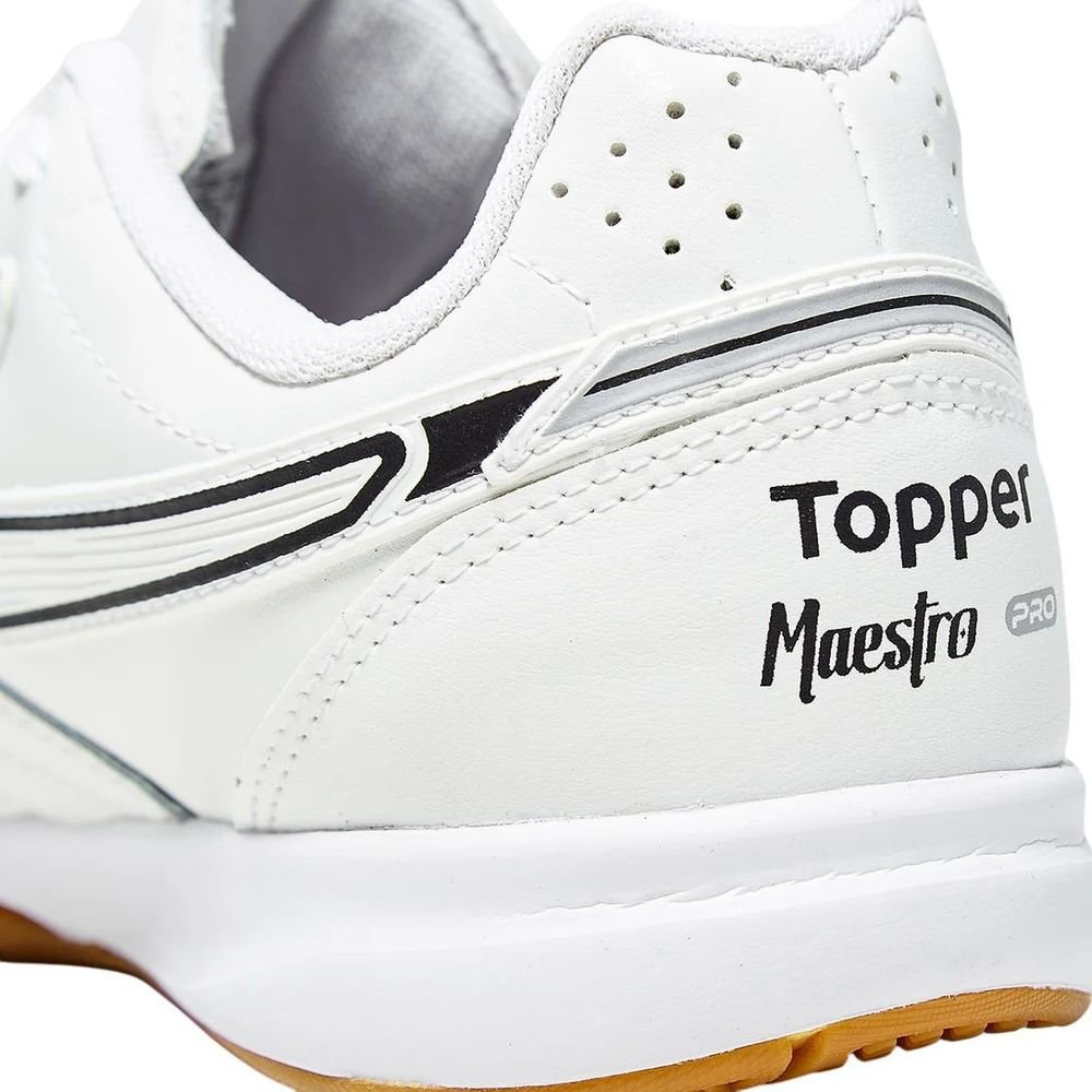 Chuteira Topper Futsal Maestro Pro V Masculina TP05310002 Branco/Preto 9