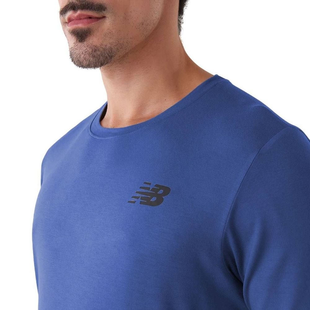 Camiseta New Balance M/C Active Logo Masculina MT41070B-SET Azul 3