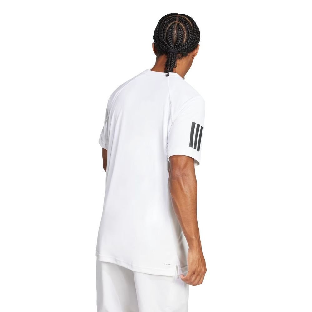 Camiseta Adidas M/C Club 3 Listras Masculina JE0413 Branco 2