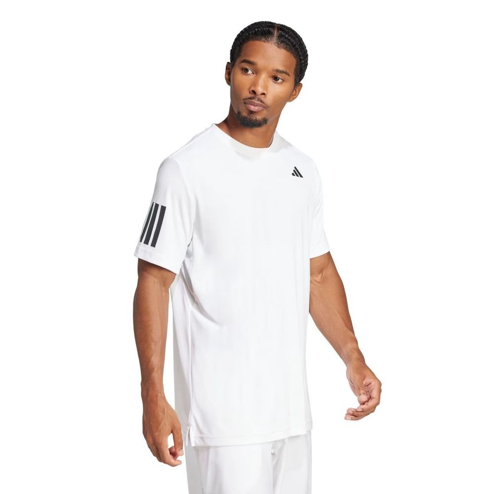 Camiseta Adidas M/C Club 3 Listras Masculina JE0413 Branco 3