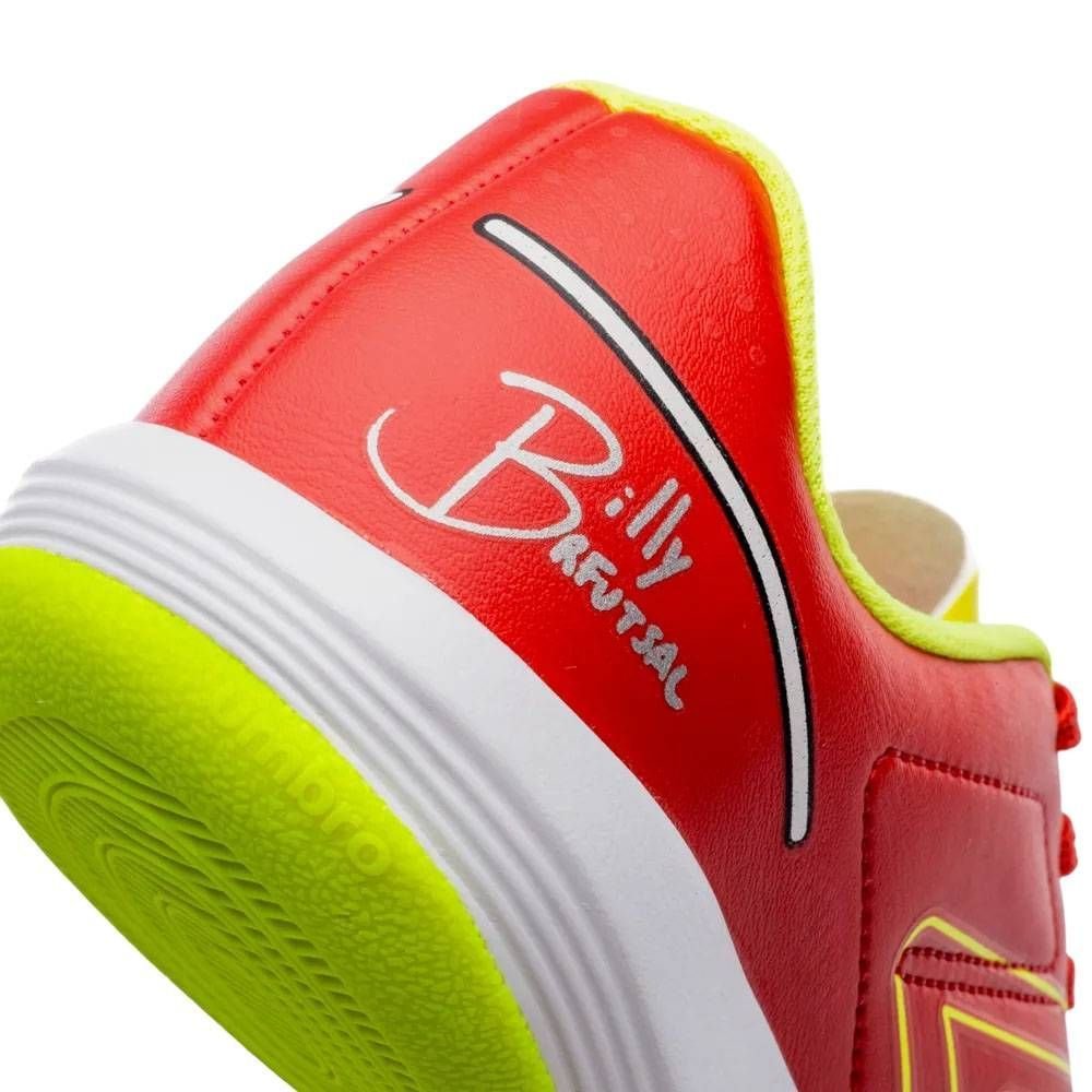 Chuteira Juvenil Umbro Futsal Billy Br Jr U07FB00297-462 Vermelho/Amarelo 7