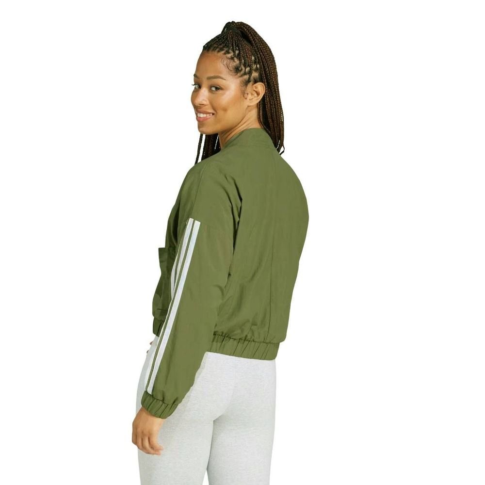 Jaqueta Adidas Bomber 3 Stripes Feminina JD5320 Verde 3