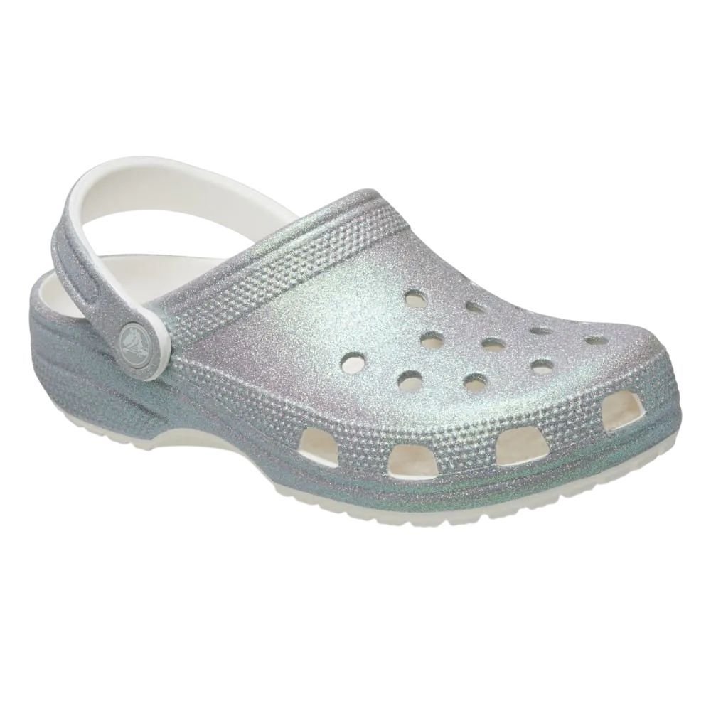 Sandália Crocs Iridescent Glitter Clog Unissex 211005-100 Prata 3