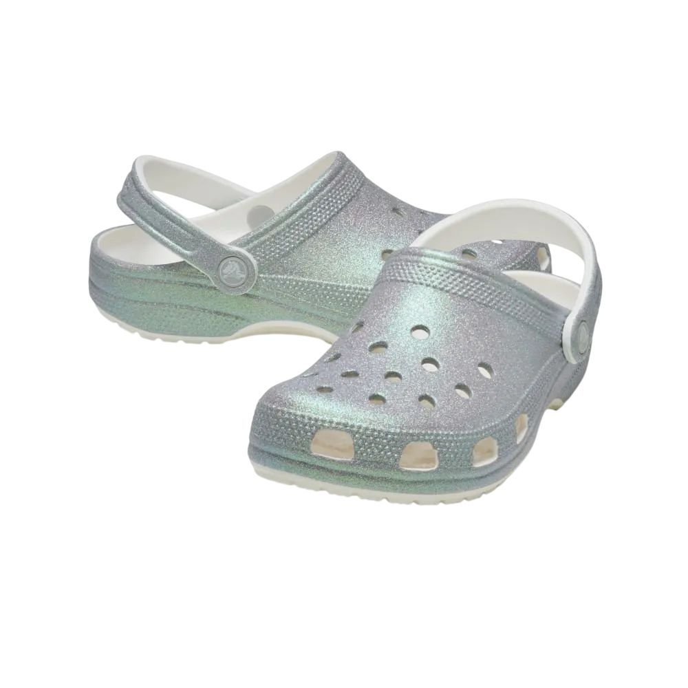 Sandália Crocs Iridescent Glitter Clog Unissex 211005-100 Prata 4