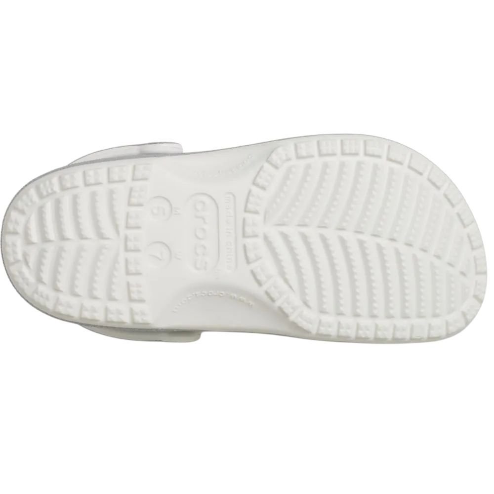 Sandália Crocs Iridescent Glitter Clog Unissex 211005-100 Prata 7