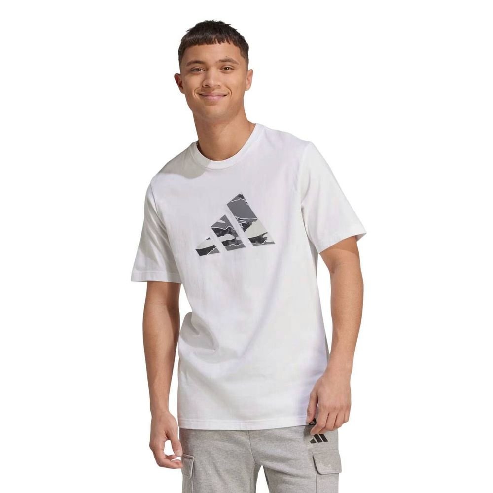 Camiseta Adidas M/C Camo Logo Masculina JM6380 Branco/Cinza 5