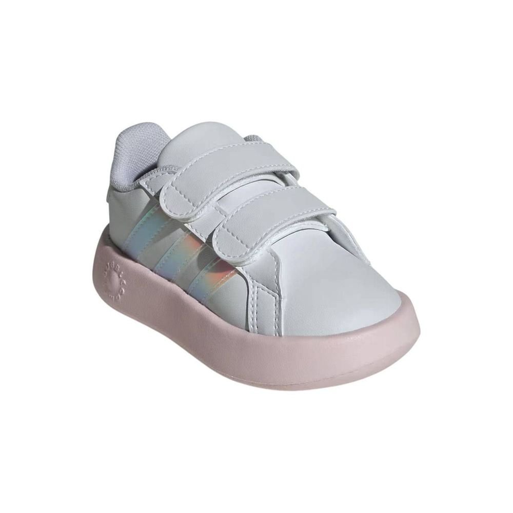 Tênis Infantil Adidas Grand Court JQ5657 Branco/Rosa Claro 4