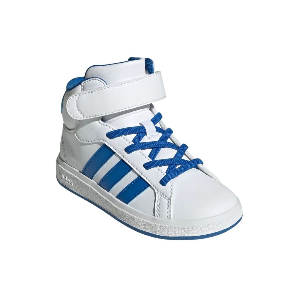Tênis Juvenil Adidas Grand Court Mid JR0800 Branco/Azul 3