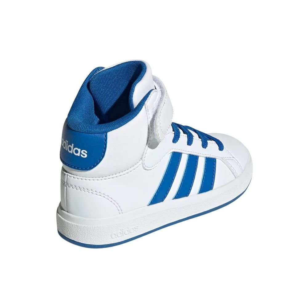 Tênis Juvenil Adidas Grand Court Mid JR0800 Branco/Azul 4
